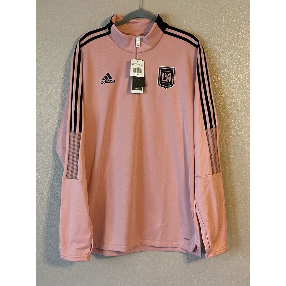 Men's 2XL NWT Los Angeles FC Adidas All-Weather Full Zip‎ Jacket Pink